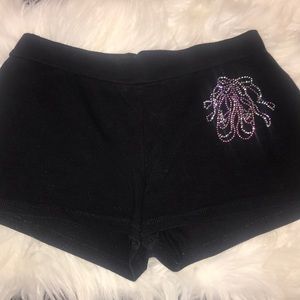 Girls Rhinestone Ballet Shoe Booty Shorts 12/14